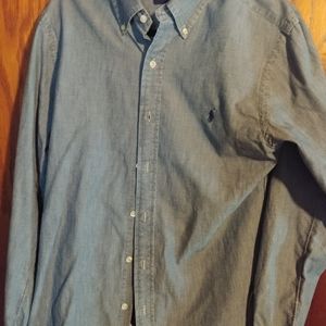 Ralph Lauren chambray slim fit button down sz M